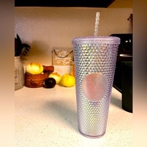Studded silver Starbucks tumbler